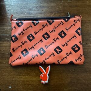 Vintage Playboy Bunny Bag Clutch Change Purse Makeup Bag With Pin